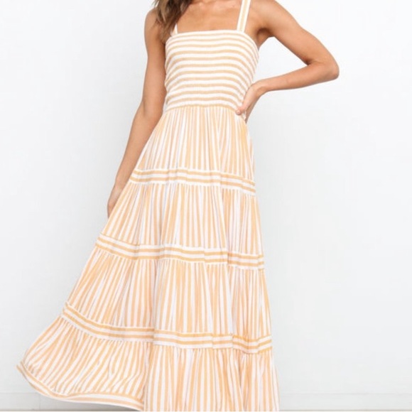 NWT Petal and Pup Orange and White Striped Dress - Picture 1 of 3